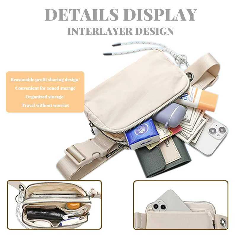 Womens waist bag casual outdoor sports shoulder bag versatile trend phone bag waterproof lightweight shoulder bag Z250407