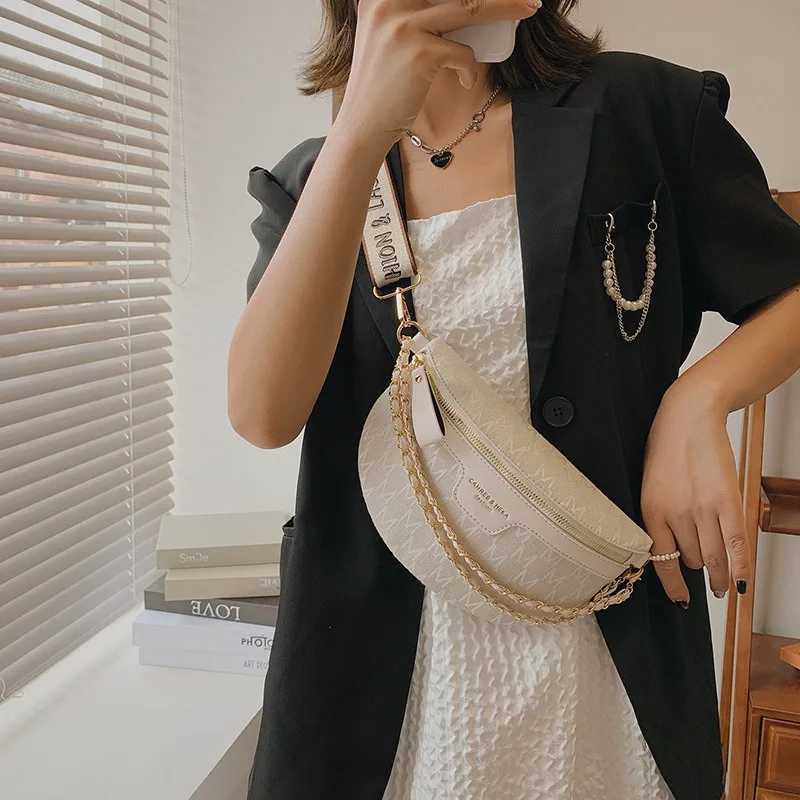 Ins Summer Waist Street Trend Canvas Belt Fashion Womens Shoulder New Cross Body Bag Z250407