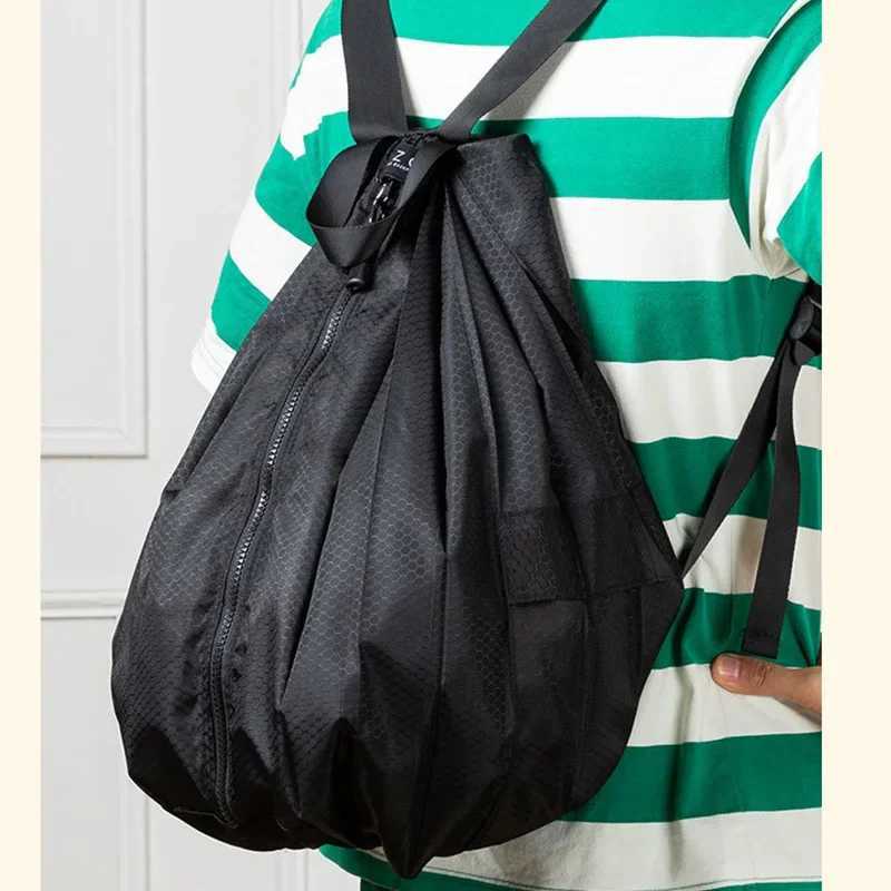 Foldable Portable Travel Bag Outdoor Portable Backpack Thicken Waterproof Sports Backpack New Casual Nylon Folding Bag RucksackC250407