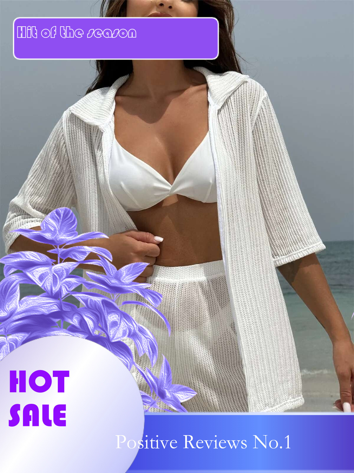 Dongdumaoyi Summer Piece Bikinis Sets Women Black White Mesh Half Sleeve Cover Up With High Waist Panties Swimsuit Bathing Suit Swimwear