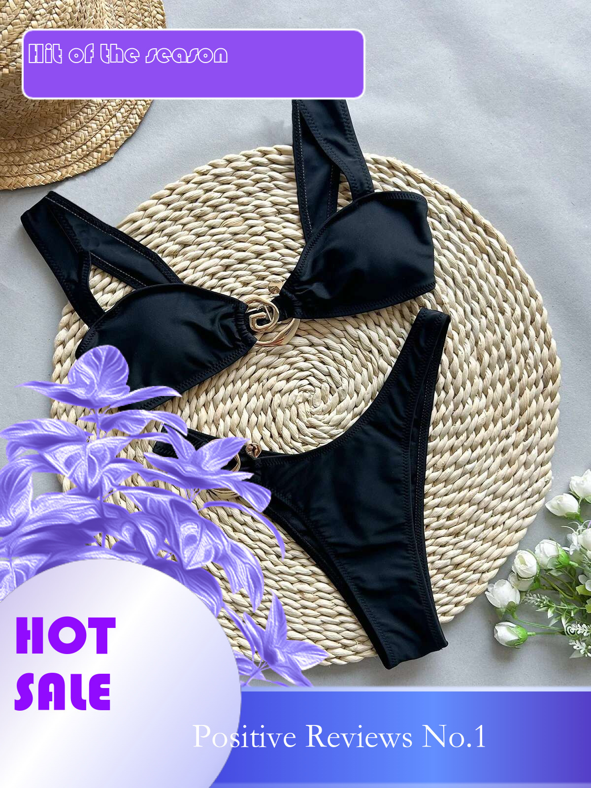 Dongdumaoyi Sexy Push Up Bikinis Sets Women Black Metal Designer Micro Swimsuit Brazilian Cut Out Bathing Suit Thong Swimwear Biquini