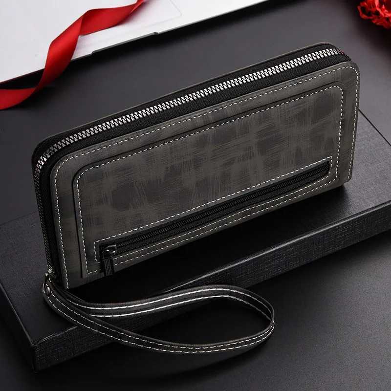 Mens Long Wallet Vintage Zipper Coin Purses Card Holder Business Clutch Bag Phone Money Purses Porable PU Leather Wallet H2511071