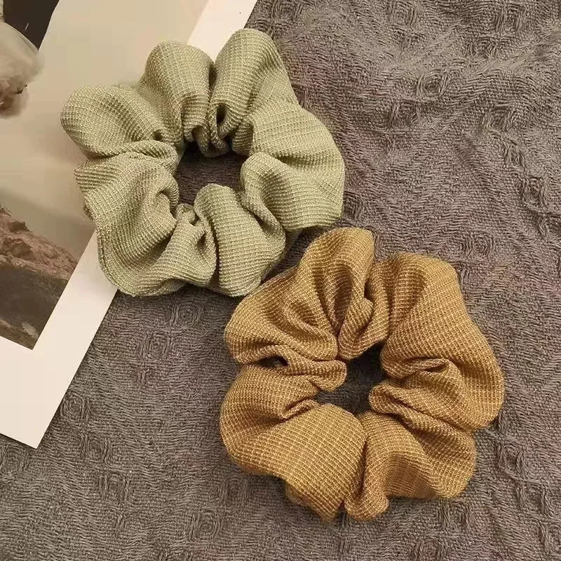 Korean tweed style fabric hair strands simple shimmer elastic hair ties elegant hair accessories high tailed ponytail braided hair ties 250407