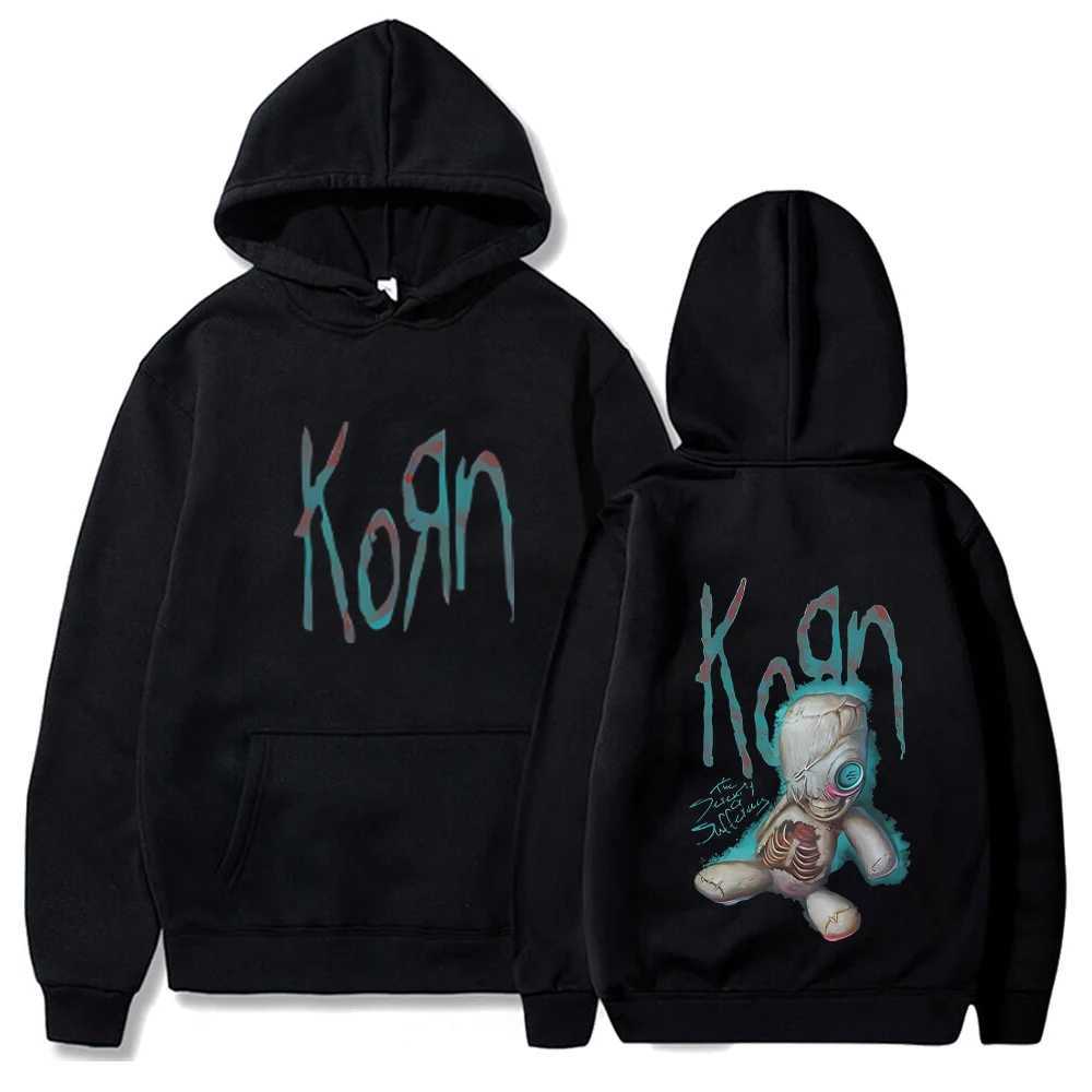 Rock band Korn has received a lifestyle print hoodie for mens retro sportswear unisex mens wool over Dalian hoodie loose streetwear W250408