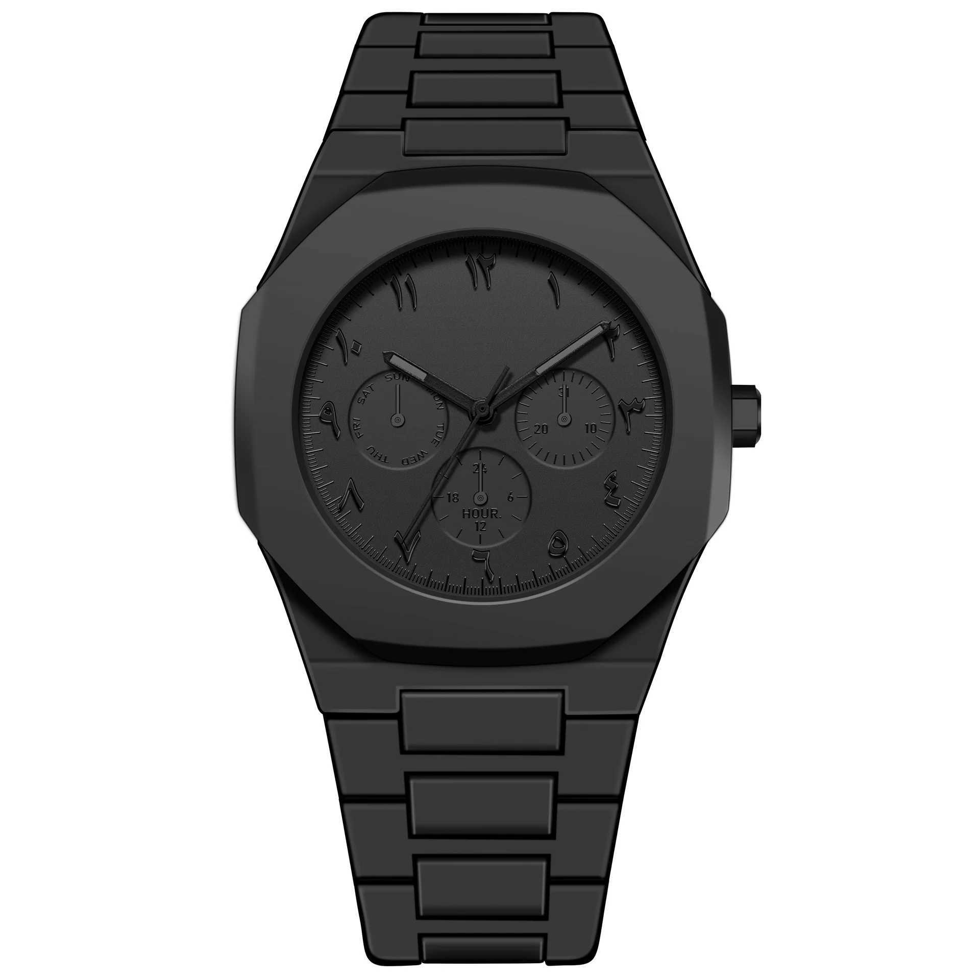 Vintage Middle Eastern Arabic numerals dial plastic strap waterproof watch casual lightweight quartz watch Y250407