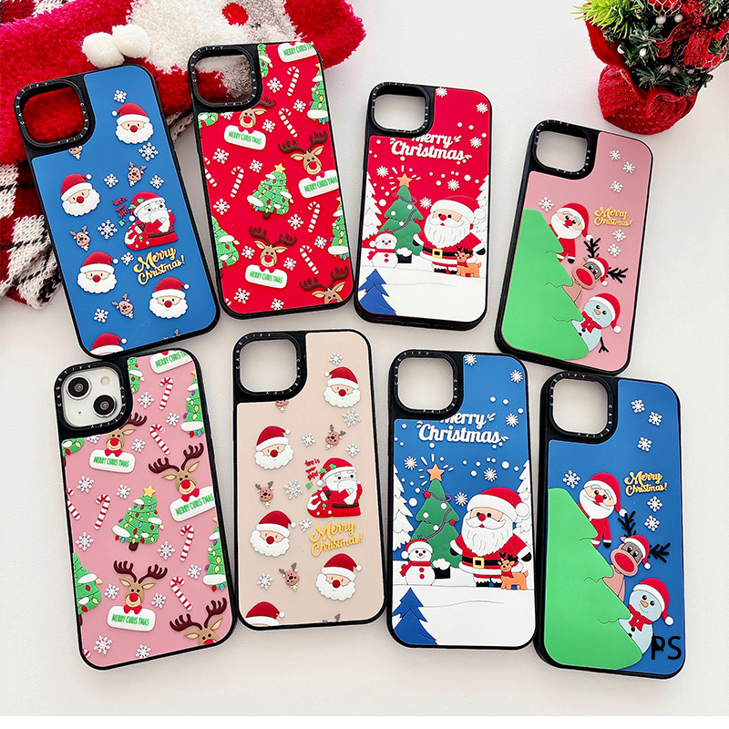 3D Silicone Mobile Phone Case Christmas Patterns Cartoon Designer for iPhone 17 PRO Air 16 15 Plus