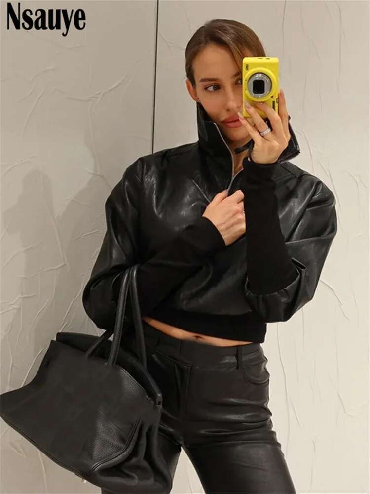 Nsauye Pullover Women Mini Skinny Y2k New Fashion Chic Cropped T Shirt Outfits Sexy Club Streetwear Jacket Tops 2024