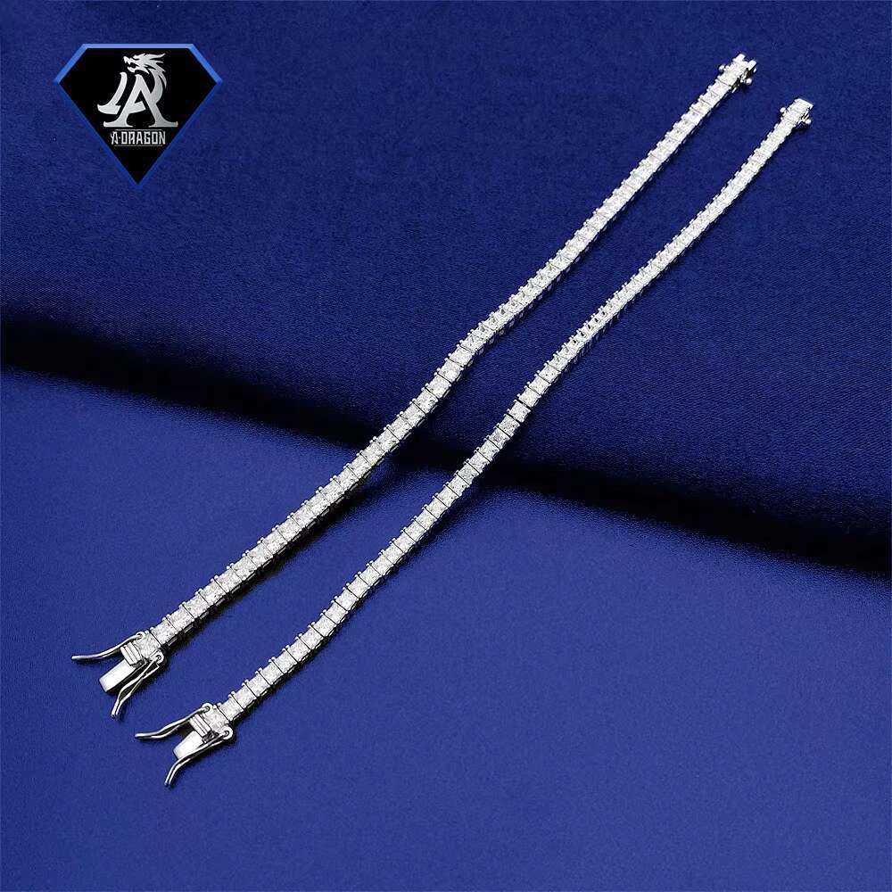Sparkling VVS Moissanite Tennis Bracelet Gold-Plated 925 Silver Custom Engraved Luxury Jewelry Moissanite Tennis Bracelet
