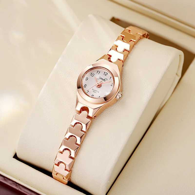 Womens delicate Arabic numeral small dial steel strap quartz watch is suitable for Halloween gifts daily wear etc.T250408