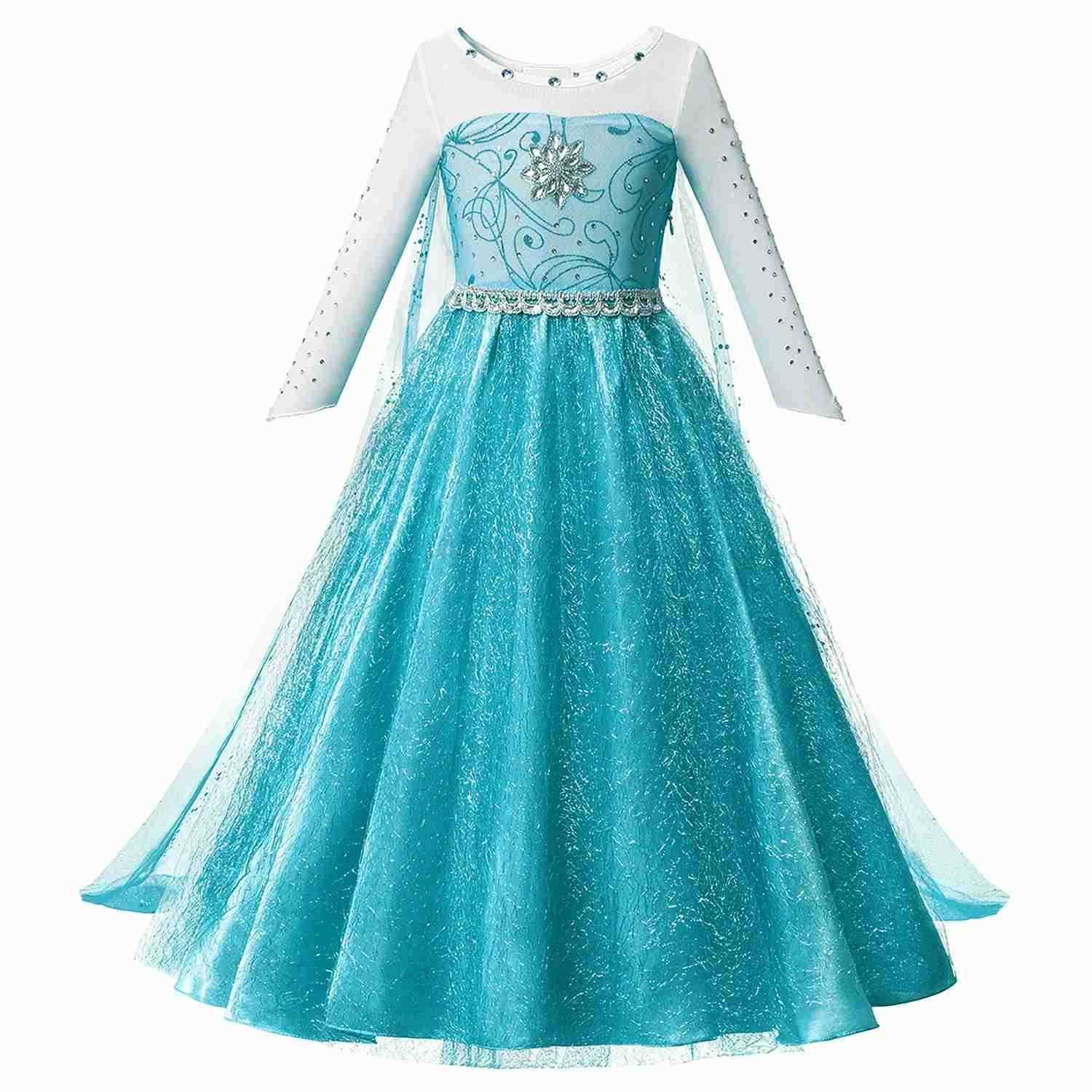 Disney Snow Queen Elsa Princess Dress Girl Elsa cosplay costume Halloween costume cosplay carnival birthday party costume 4-10T X250408
