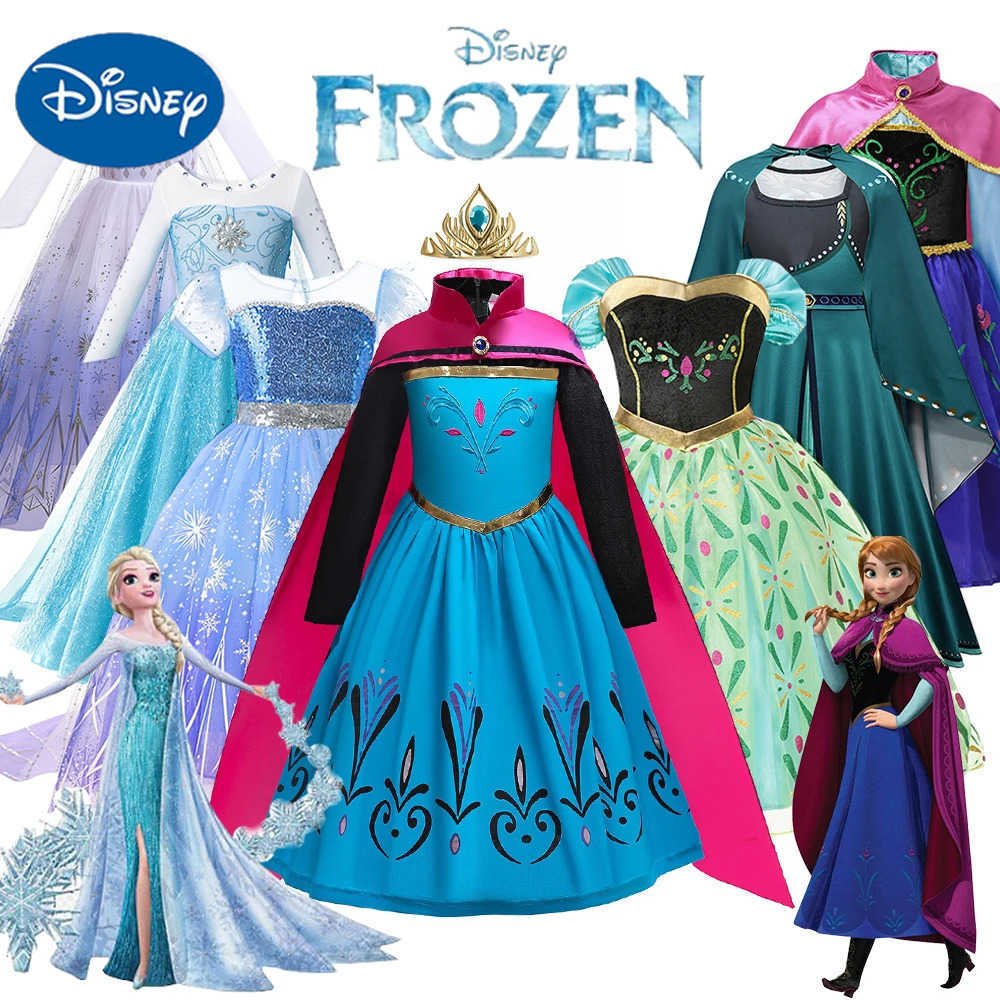 Disney Girl Princess Snow Queen Elsa Anna costume Fancy Carnival Dress Up Vestdos Baby Girl Birthday Party Gowns Luxury X250408