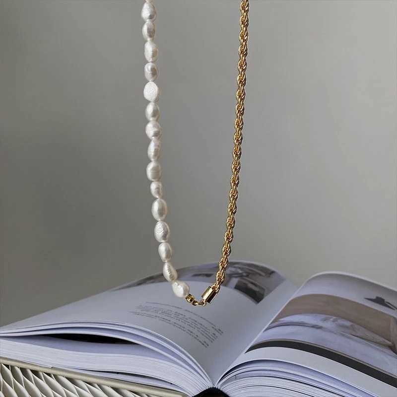 Yangliujia The Baroque Natural Pearl Necklace Bohemian Fashion Temperament Simple Chain Clavicle Women Jewelry Gift AccessoriesC250407