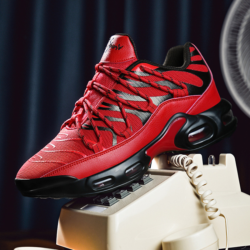 2025 Spring Summer Cushion Sole Air Men's Sports Shock Absorption Student Running Shoes 45 Large Size Breathable Lightweight Trendy