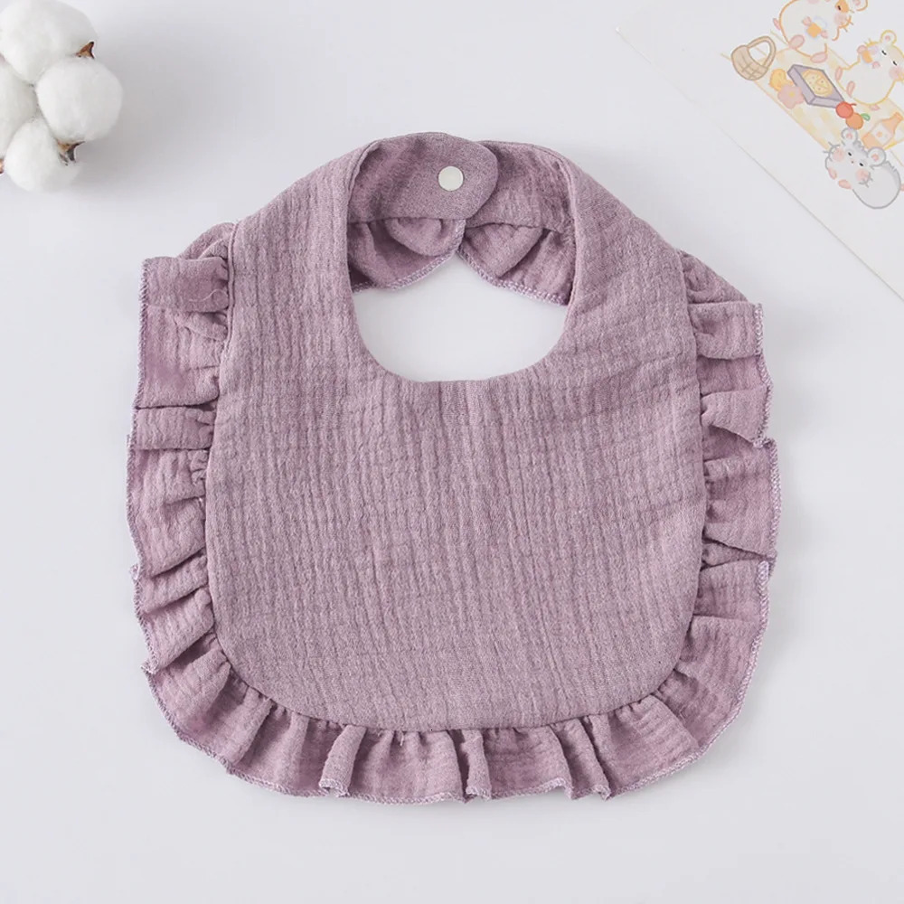6 Pack born Muslin Cotton Ruffles Bibs Baby Girls Soft Bandana Drooling Teething Burp Cloth Organic Cotton 6 Absorbent Layers 250408