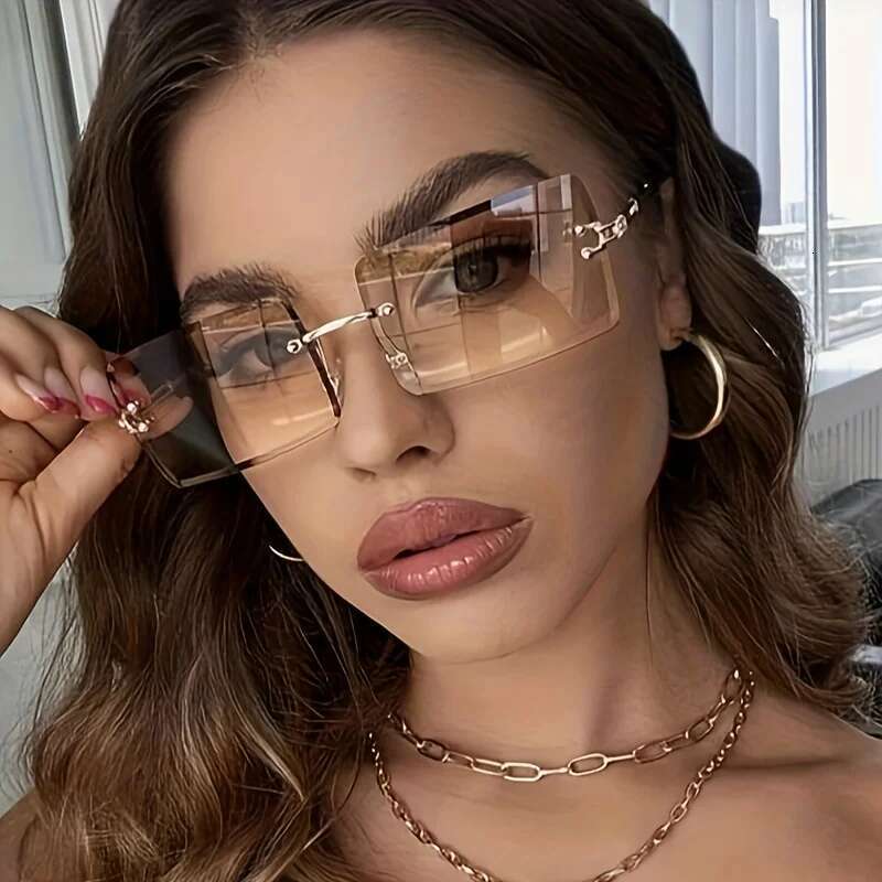 Rimless For Women Men Brand Vintage Sun Glasses Fashion Shades Travel Outdoor Sunglasses
