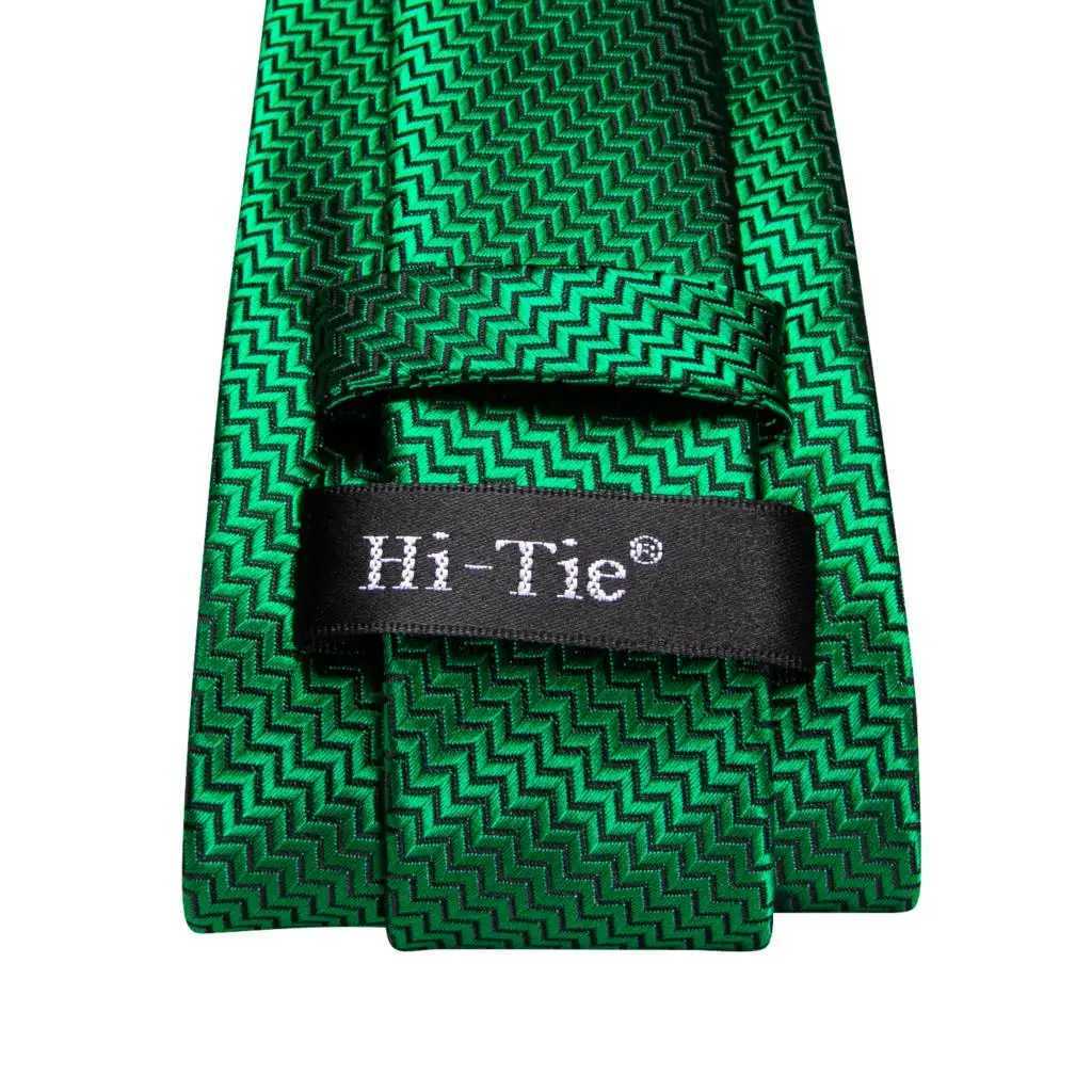 Hi-Tie Men Fashion Solid Green Blue Necktie Handkerchief Cufflinks Set for Tuxedo Accessory Classic Silk Luxury Tie for Man Gift X250407