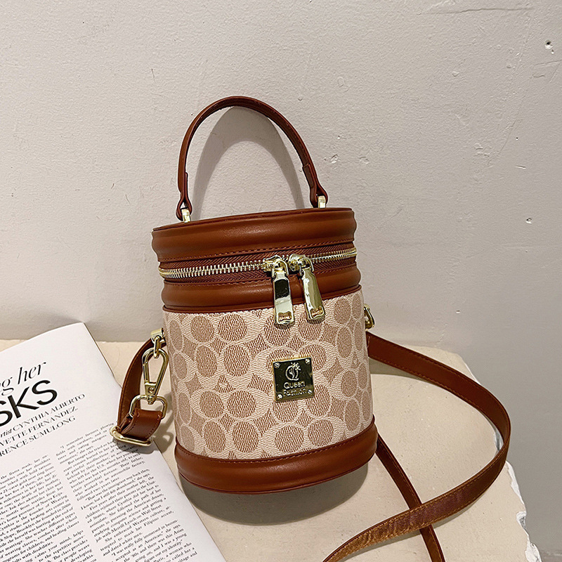 Printed bucket bag women's new large capacity all fashion temperament single shoulder crossbody bag 2025s hot