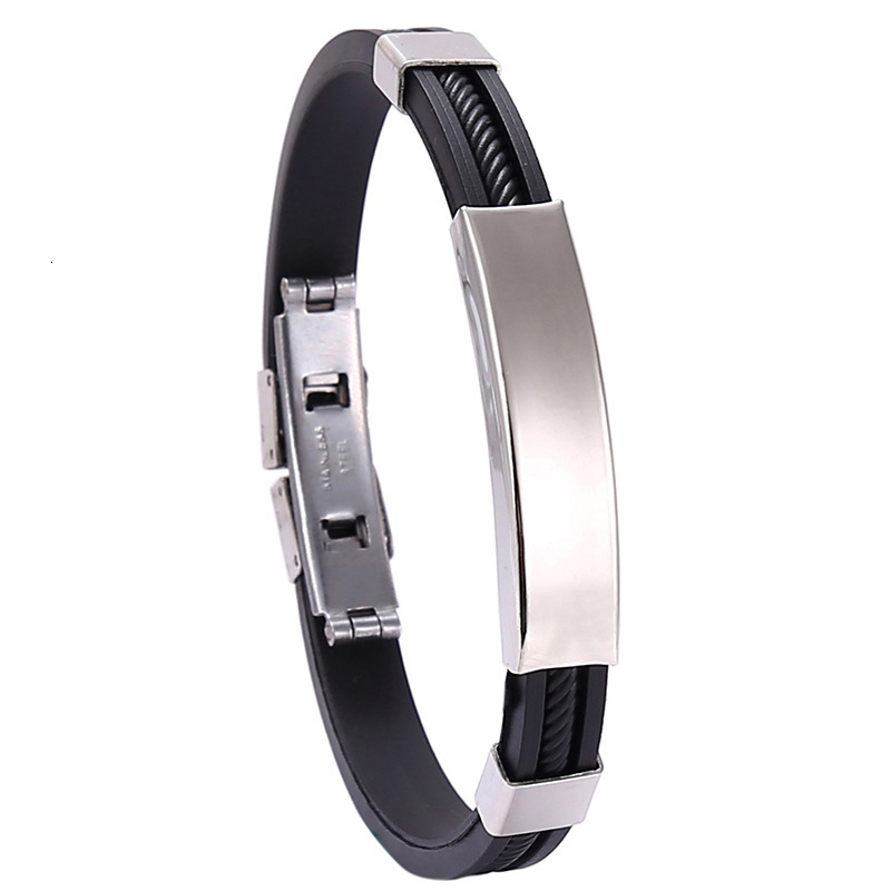 New men's titanium steel silicone that does not fade, high-end bracelet give to friends