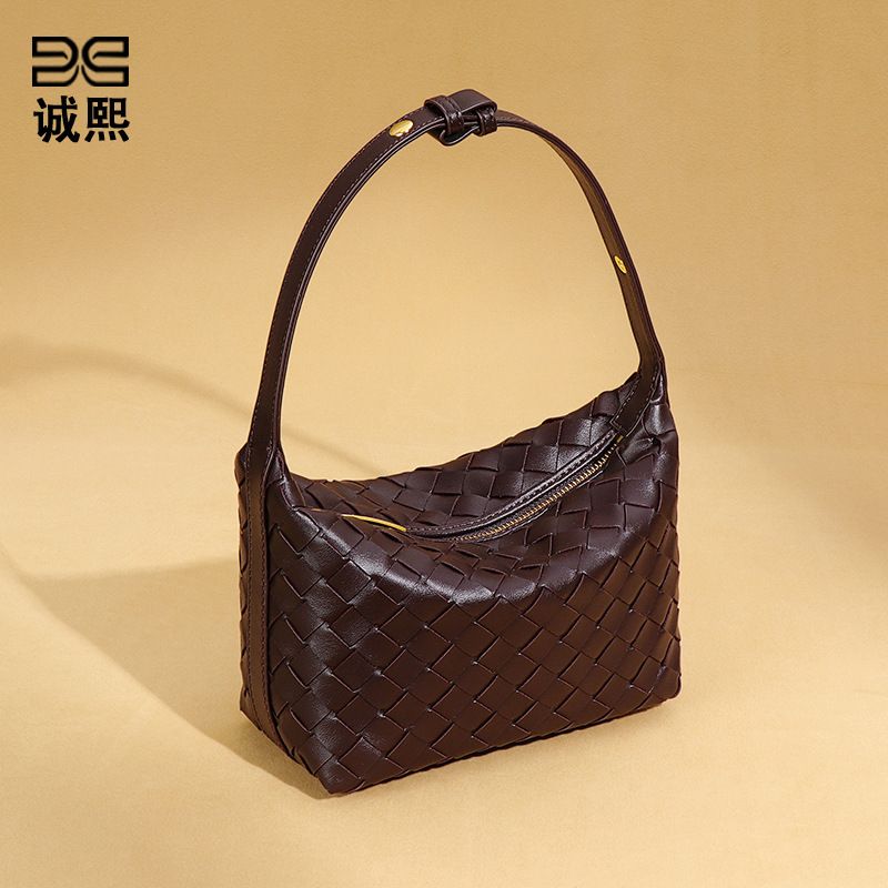 Handwoven Women's Stylish PU Leather Handbag Designer Shoulder Underarm Bag
