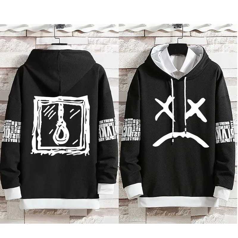 Autumn new mens hooded sweatshirt hand-painted printed pattern mens sweatshirt Ins W250408