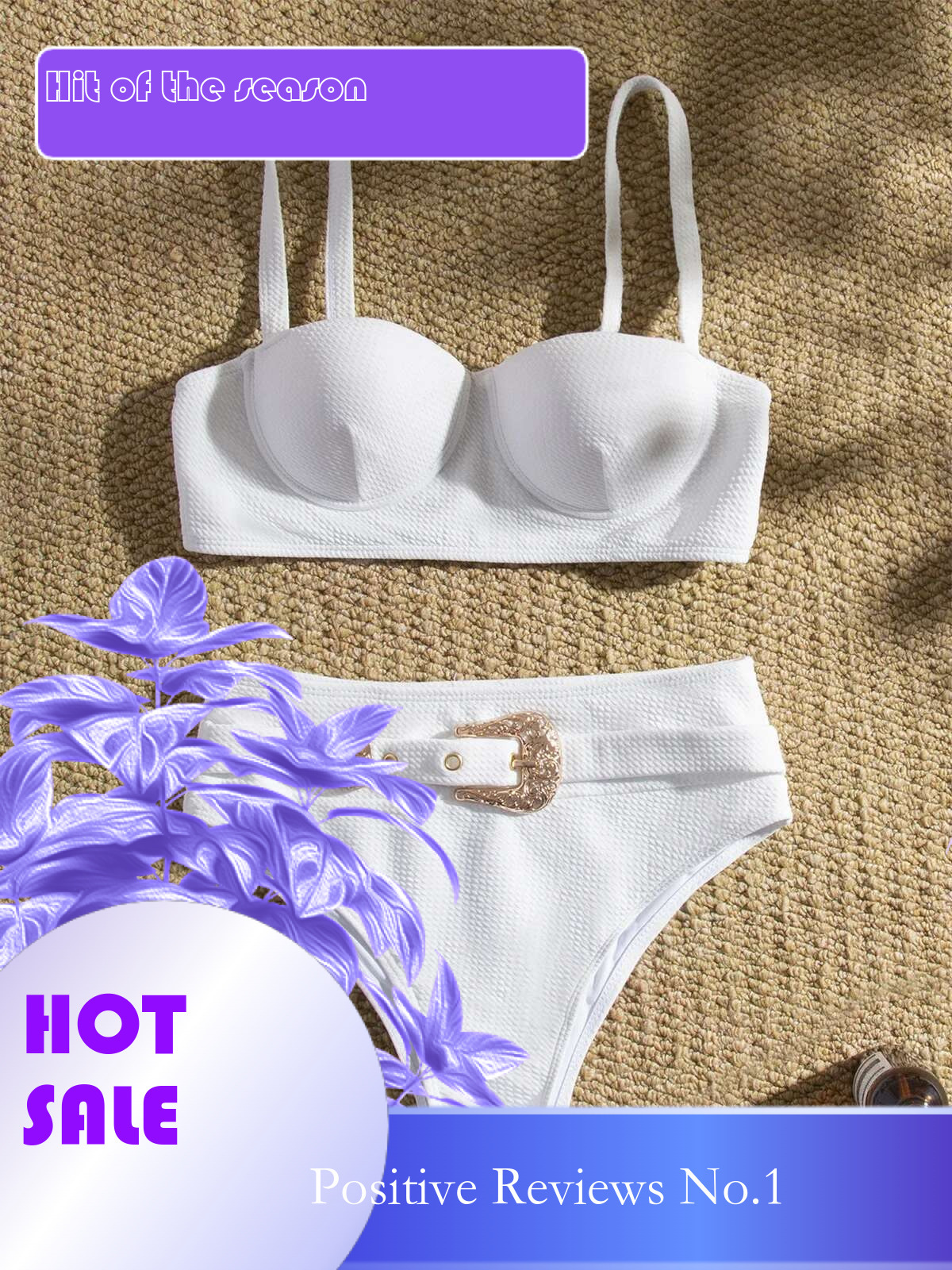 Dongdumaoyi Sexy Rhinestone Belt High Waist Bikinis Set Women Solid White Black Push Up Underwire Swimsuit Buckle Bathing Suit Swimwear