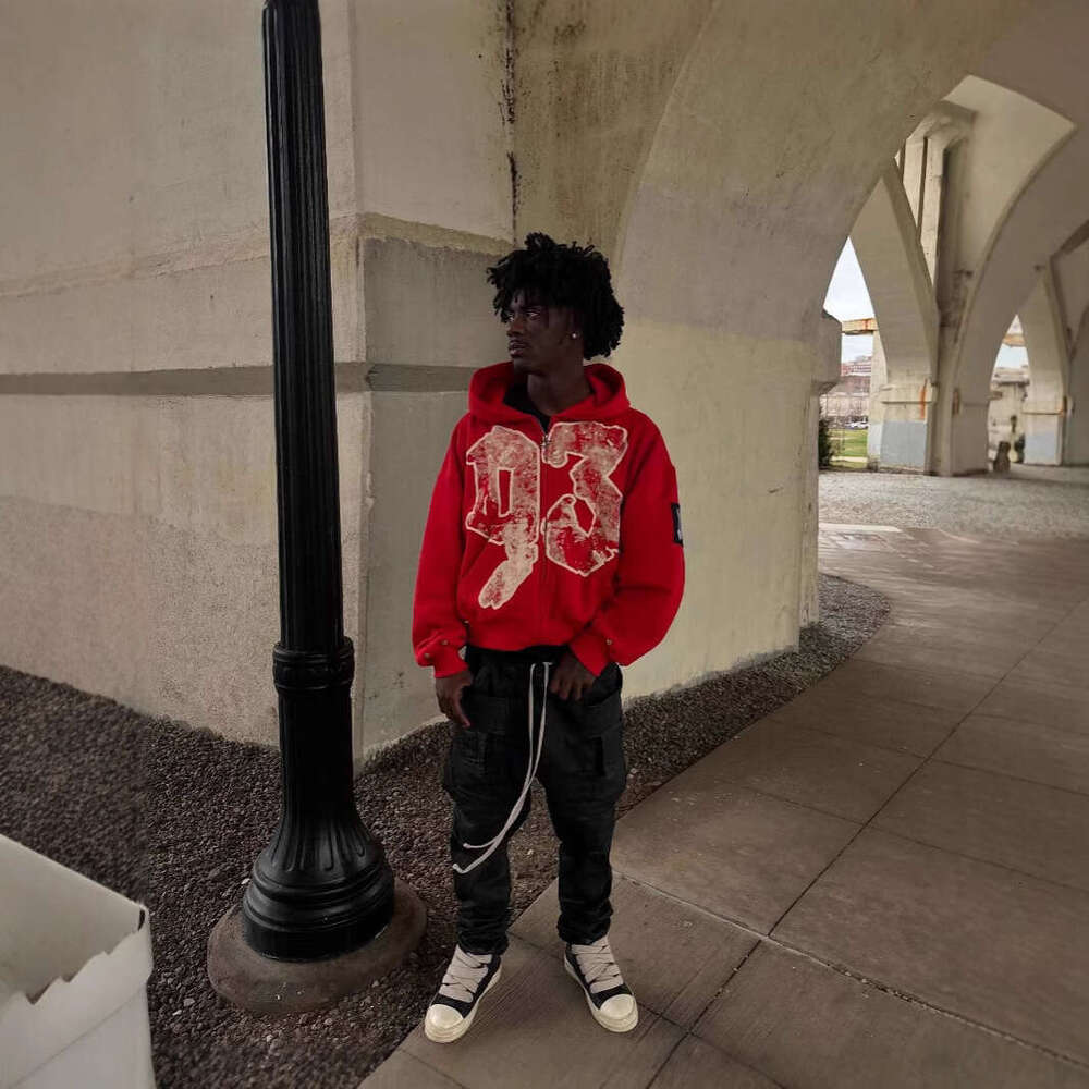 Loose 93 size 3D printed street fashion trend versatile hoodie for American young people