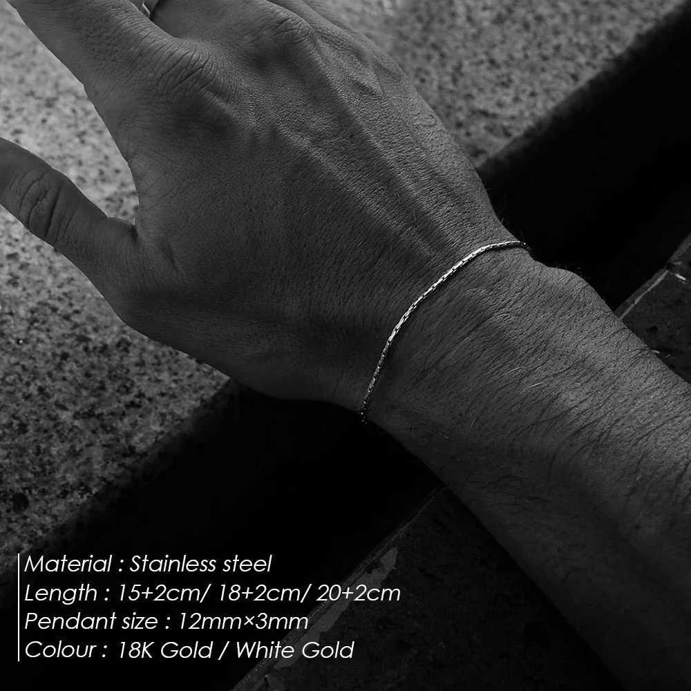 ELANDIS No Color Loss Jewelry Bracelet Minimst Mens Stainl steel Waterproof White gold Bracelet Wholes Direct SC250408