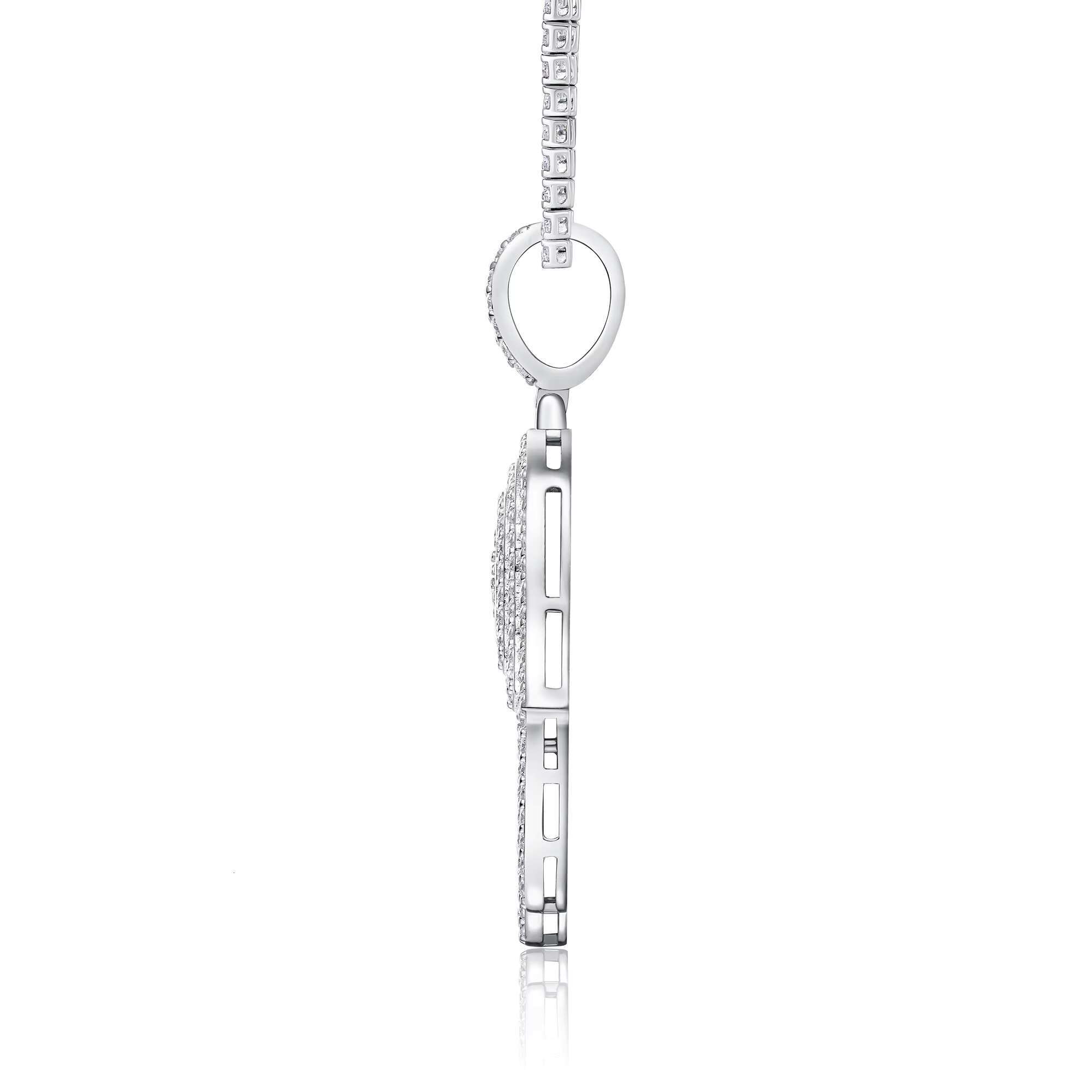 Wholesale Hip Hop Jewelry 925 Sterling Silver Micro Paved VVS Moissanite Diamond Iced Out Hamsa Hand Pendant Necklace for Rapper