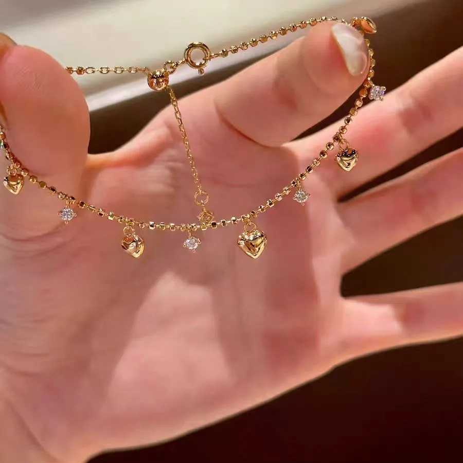 ENSHIR Lucky Colorf Beads Shiny Zircon Water Drop Bracelet for Wen Fashion Delicate Jewelry Gift WholesC250408