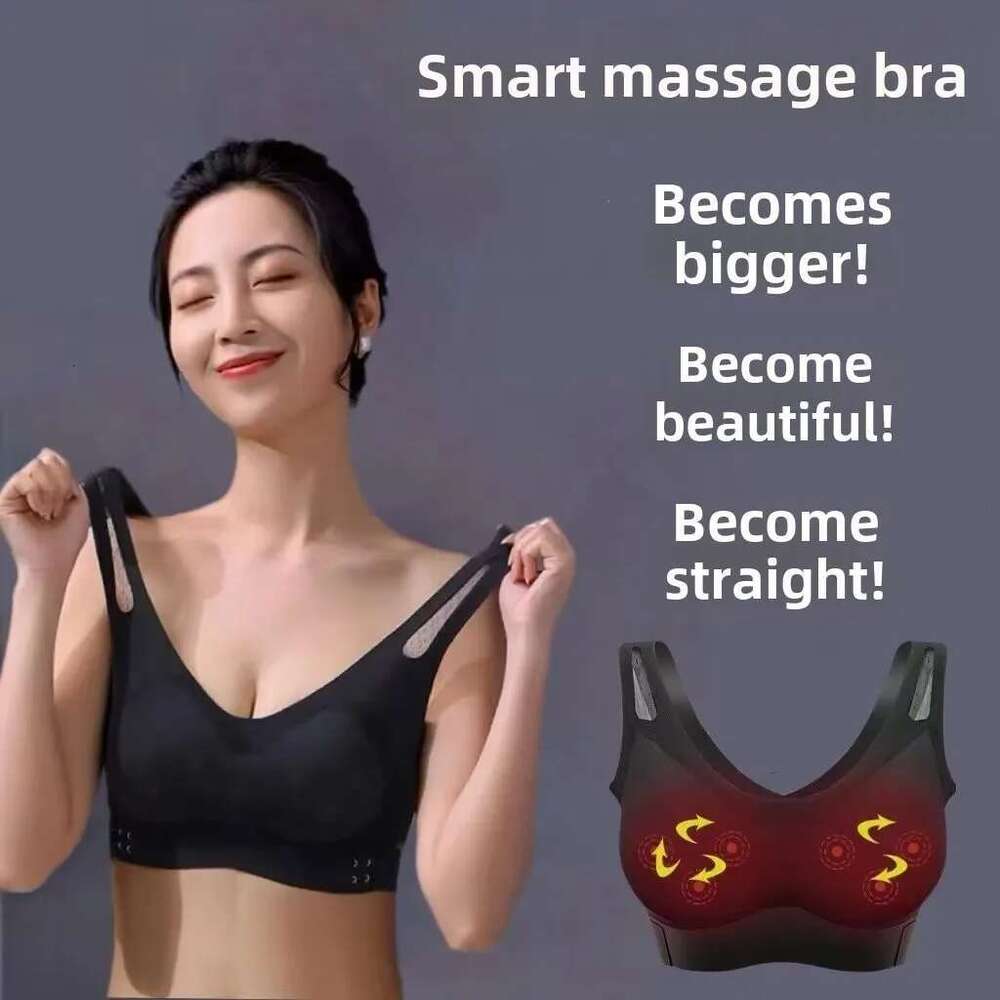 Electric Breast Gathered Beauty Back Collects Vice Breasts Adjustable Massage Underwear Bra Chest Massager Remote
