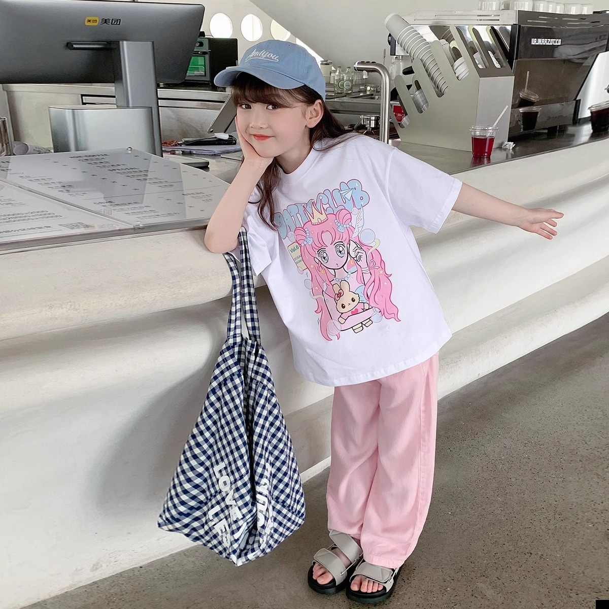 Ddmyshoesvip Girls Short Pure Cotton New Summer Loose Medium And Large Cartoon Print T Children S Half Sleeved T Shirt