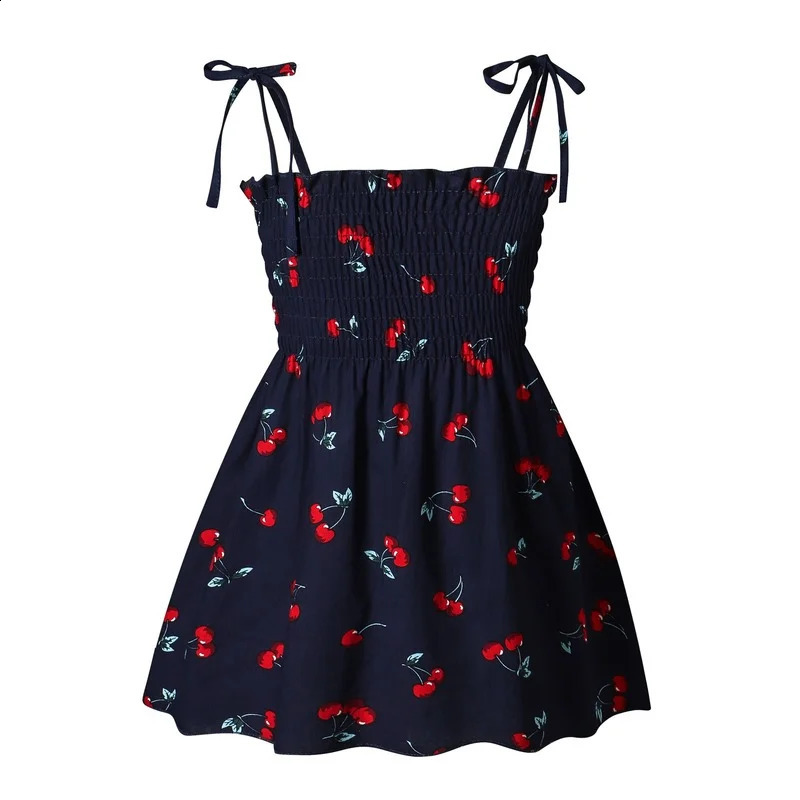 2025 Summer Baby Girl Floral Dress Childrens Casual Toddler Kids Cotton Clothes Dress for Girls Sleeveless Sling Beach Sundress 250408