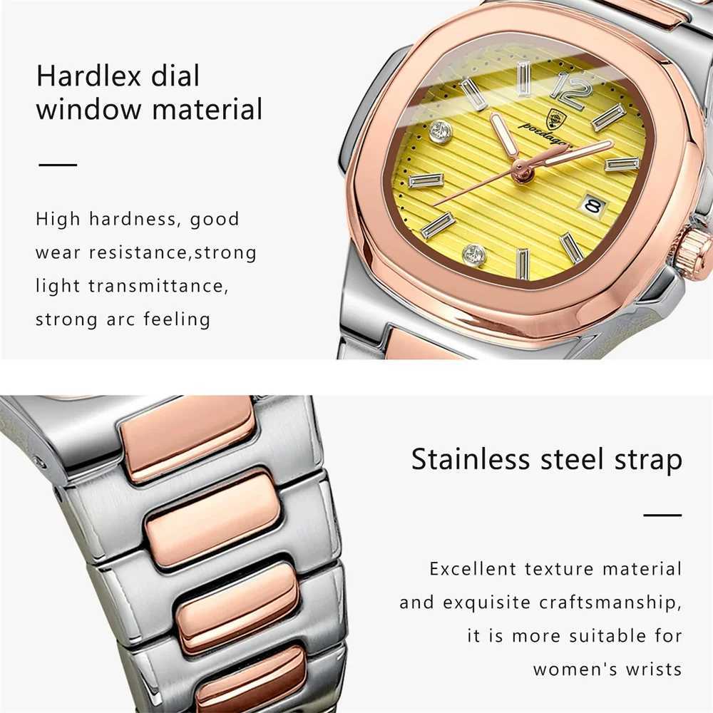 Poedagar brand luxury quartz womens watch waterproof stainless steel luminous date womens watch dress watch womens watchT250408