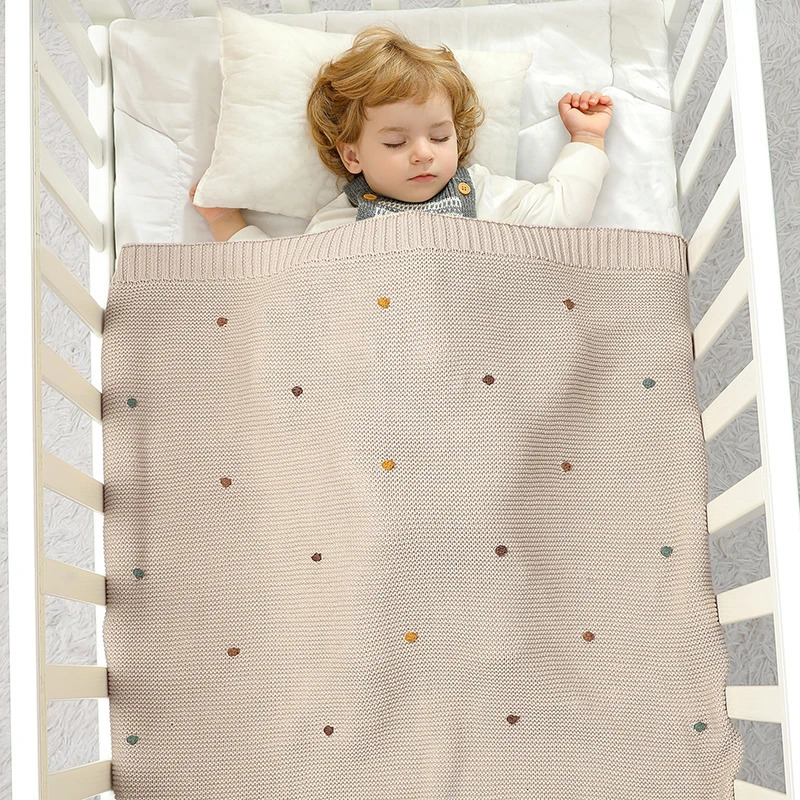 born Baby Blankets 90*70cm Knitted Infant Kids Boys Girls Ultra-Soft Cotton Muslin Swaddle Wrap Stuff Toddler Comforter Sheet 250408