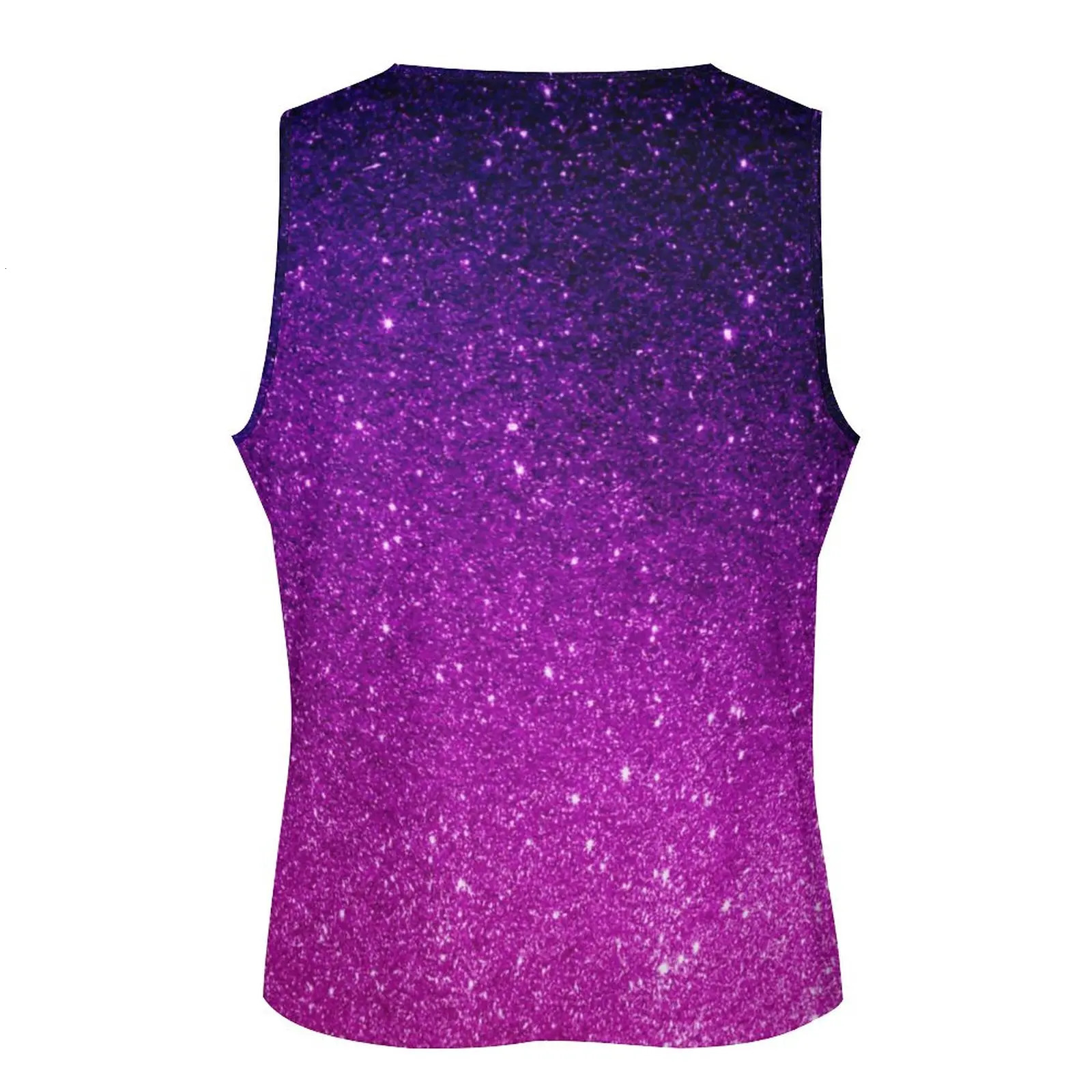 Flash Ombre print beach vest magic purple fitness top mens customized sports shirt sleeveless vest plus size 250402