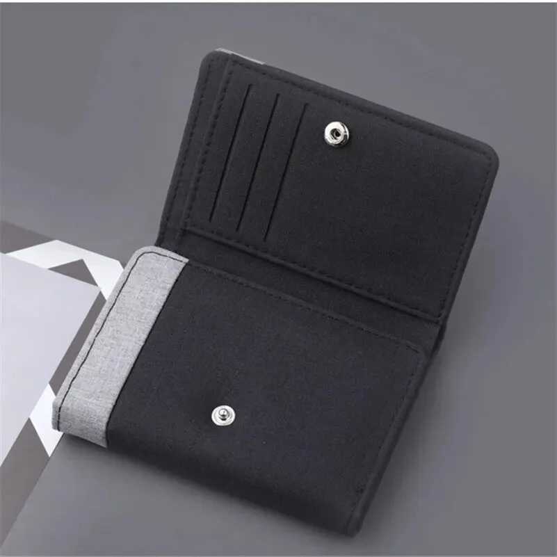 Canvas Men Wallet Black/blue/gray Card Holder Wallet Male Money Bag ID Photo Bank Holder Short Purse Card Case Bag H2511071
