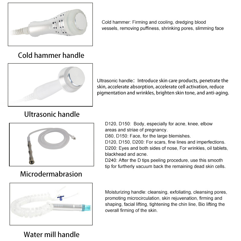 4 In 1 Vacuum Blackhead Remover hydra Microdermabrasion Diamond Peeling Hydra dermabrasion Cold hammer Aqua Peel Face Beauty Machine