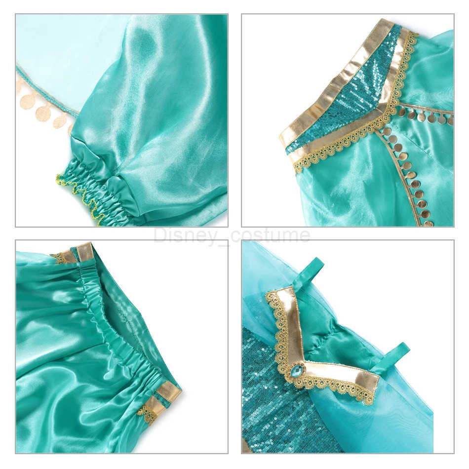 Disney Jasmine Princess Dress Princess Dress Up Of Aladdin The Magic Lamp Costume Girls Birthday Party Halloween Fantasy Top Pants X250408