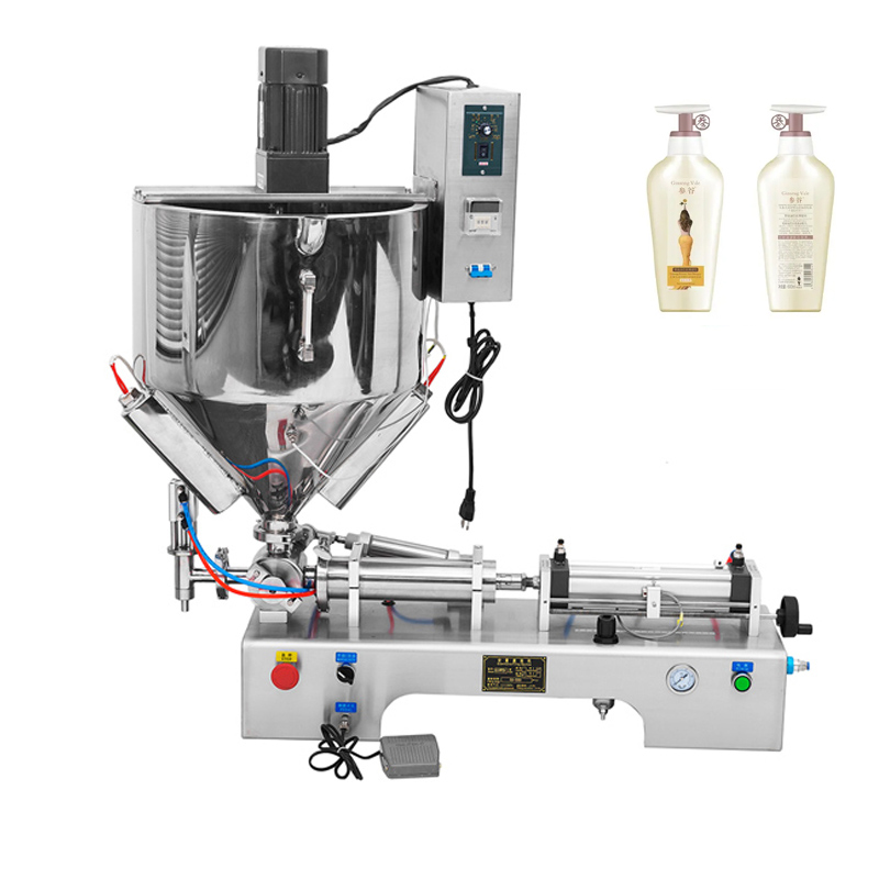 Viscous Paste Filling Machine Heating Stirring Mixing for Food Cream Bottle Filler Liquids Watercress Sauce Gel Filling Machine