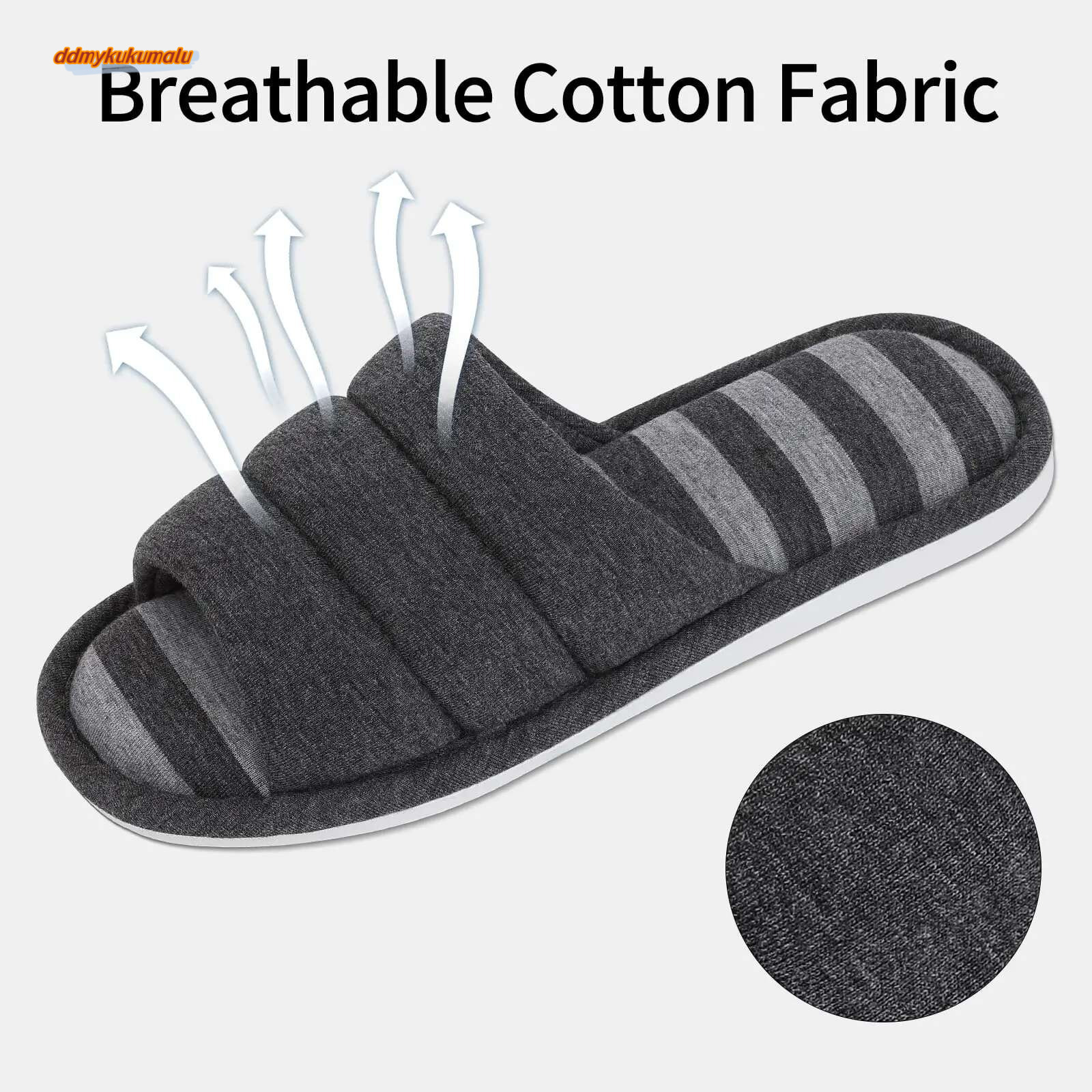 Goosecret Indoor Soft Cotton For Women Men Open Toe House Slippers Bedroom Slides Breathable Memory Foam Flat Shoes ddmykukumalu