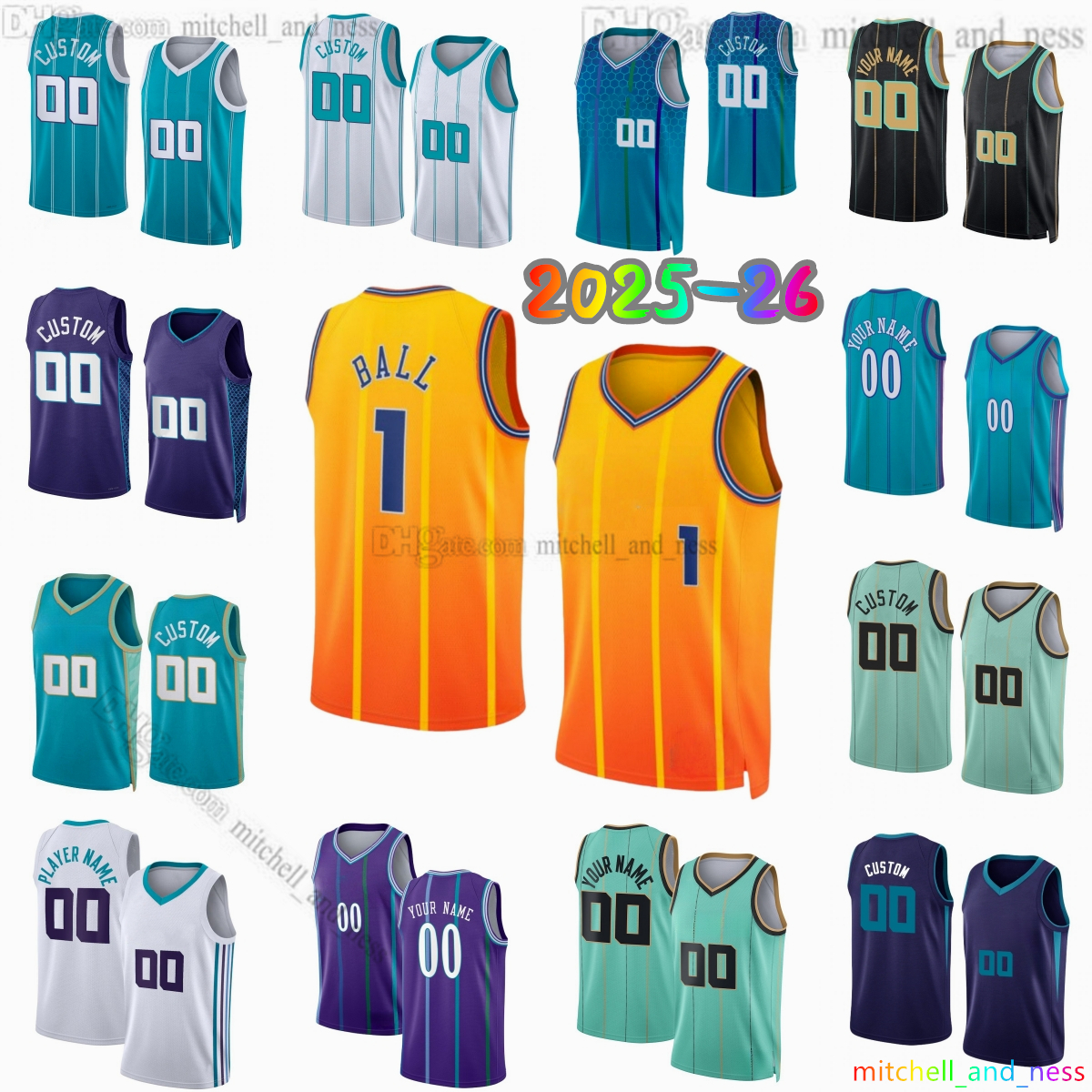 Custom 2025-26 New 1 Ball Printed Basketball Jersey 0 Bridges 8 Sexton 7 Knueppel 24 Miller 14 Diabate 23 Mann 11 Kalkbrenner 4 James 2 Williams McNeeley Jerseys Shorts