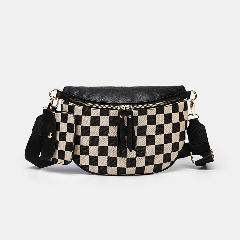 new checkered chest bag waist bag fashion single shoulder crossbody bag trendy versatile