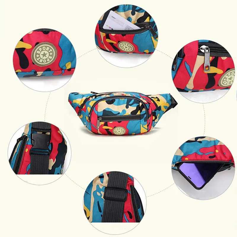 Womens camouflage waist bag womens unisex waist bag womens cute banana bag womens mini adjustable colorful shoulder bag Z250407