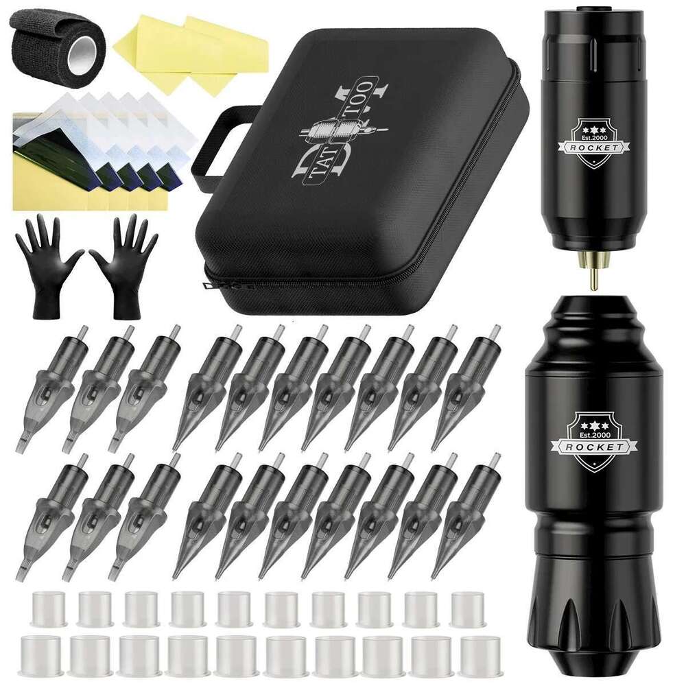 DM Wireless Complete Mini Rocket Hine Battery Case Needle Power Ink Rotary Pen Permanent Makeup Tattoo Kit