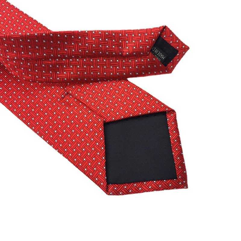 Polter Jacquard Necktie 8 Cm Stripe Tie Business Casual Plaid Corbatas for Wedding Party Men Accessories Vntines Gift X250407