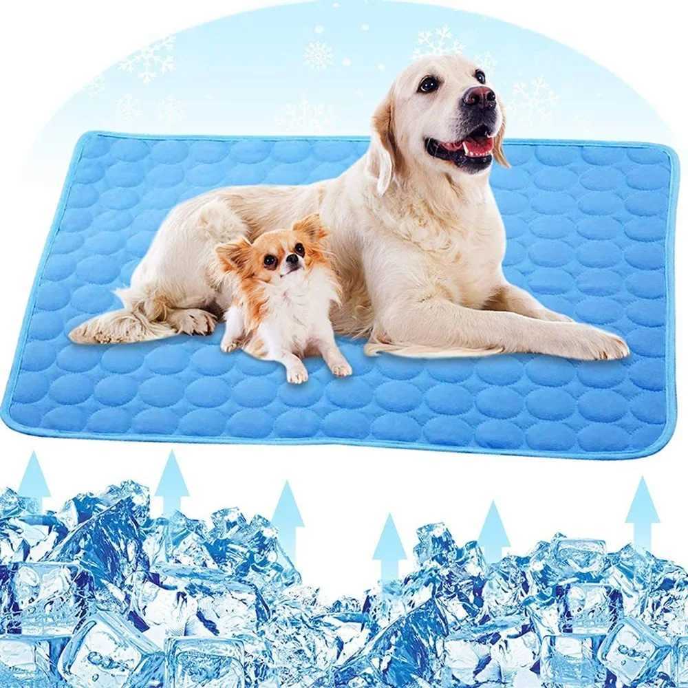 Pet summer cooling pad self cooling ice silk pet bed dog cat nest breathable cooling sleep pad Y250407