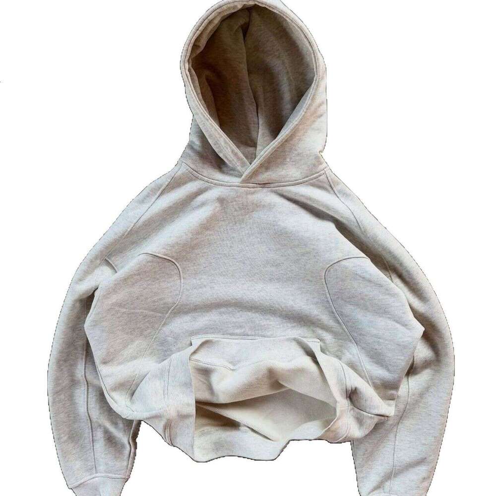 American casual cut simple hooded sweatshirt loose solid color versatile set