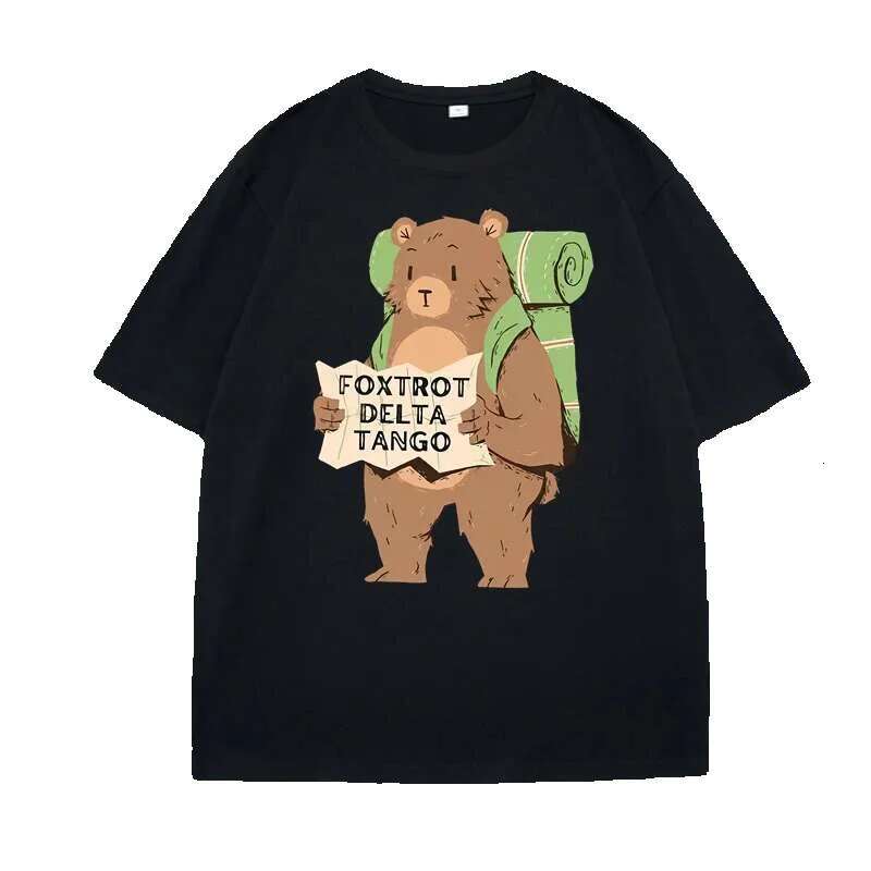 FDT Resistance Bear Foxtrot Delta Tango Graphic Men's and Women's Sportswear Loose Fashion Short Sleeve T-shirt