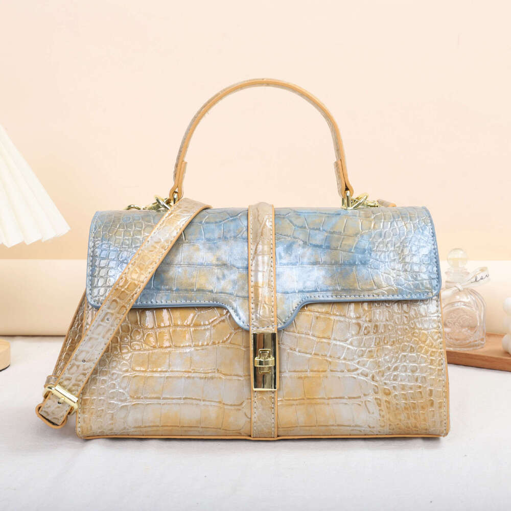 2023 New Crocodile Handbag, Stone Pattern Women's Bag, Gradient Fashion Commuter Bag
