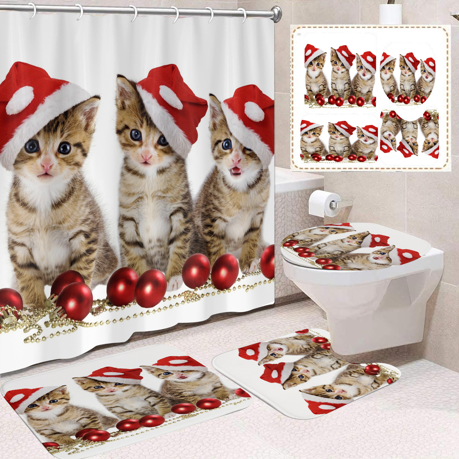 YL-37666 Factory direct sales watercolor daisy bathroom shower curtain/toilet partition curtain/no-drill curtain/shower curtain